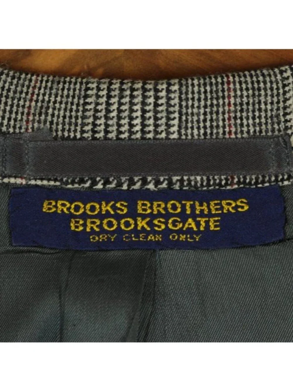 Brooks Brothers BrooksGate Men's 39R Gray Prince of Wales Plaid Wool Jacket